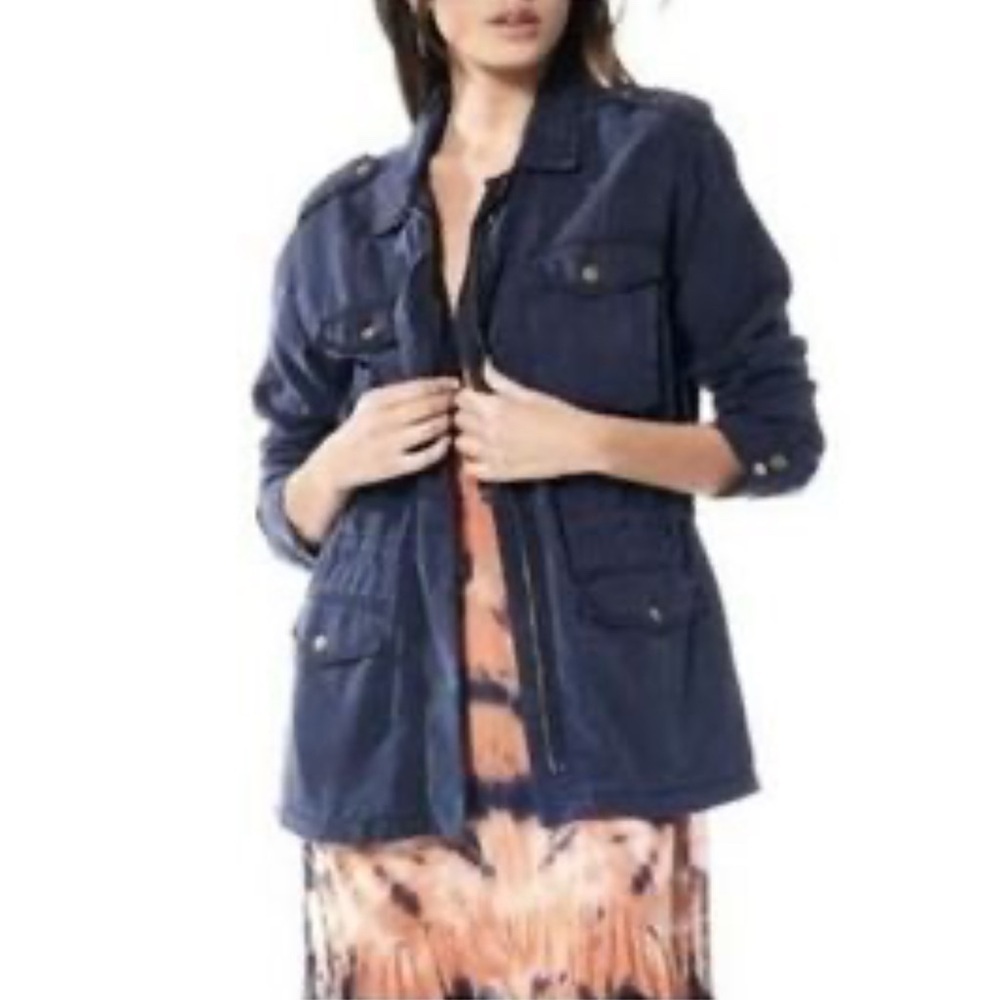 Young Fabulous & Broke Amelia Field Jacket Medium Multi Pocket Tencel Utility